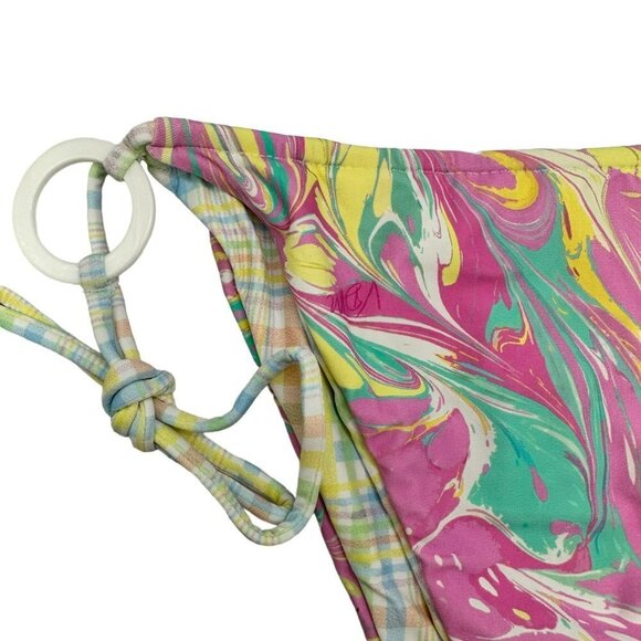 VDM Reversible Ziggy Sorbet Marble Tartan Pastel Bikini Bottom Medium NWT‎ - Picture 4 of 10